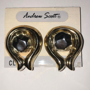 Andrew Scott Gold Tone & Silver Tone Vintage Clip On Earrings
